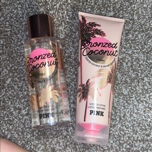 Pink bronzed coconut set